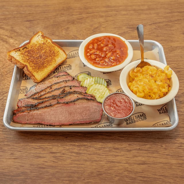 Smoked Brisket Plate (Fri-Sun, call for Availability).