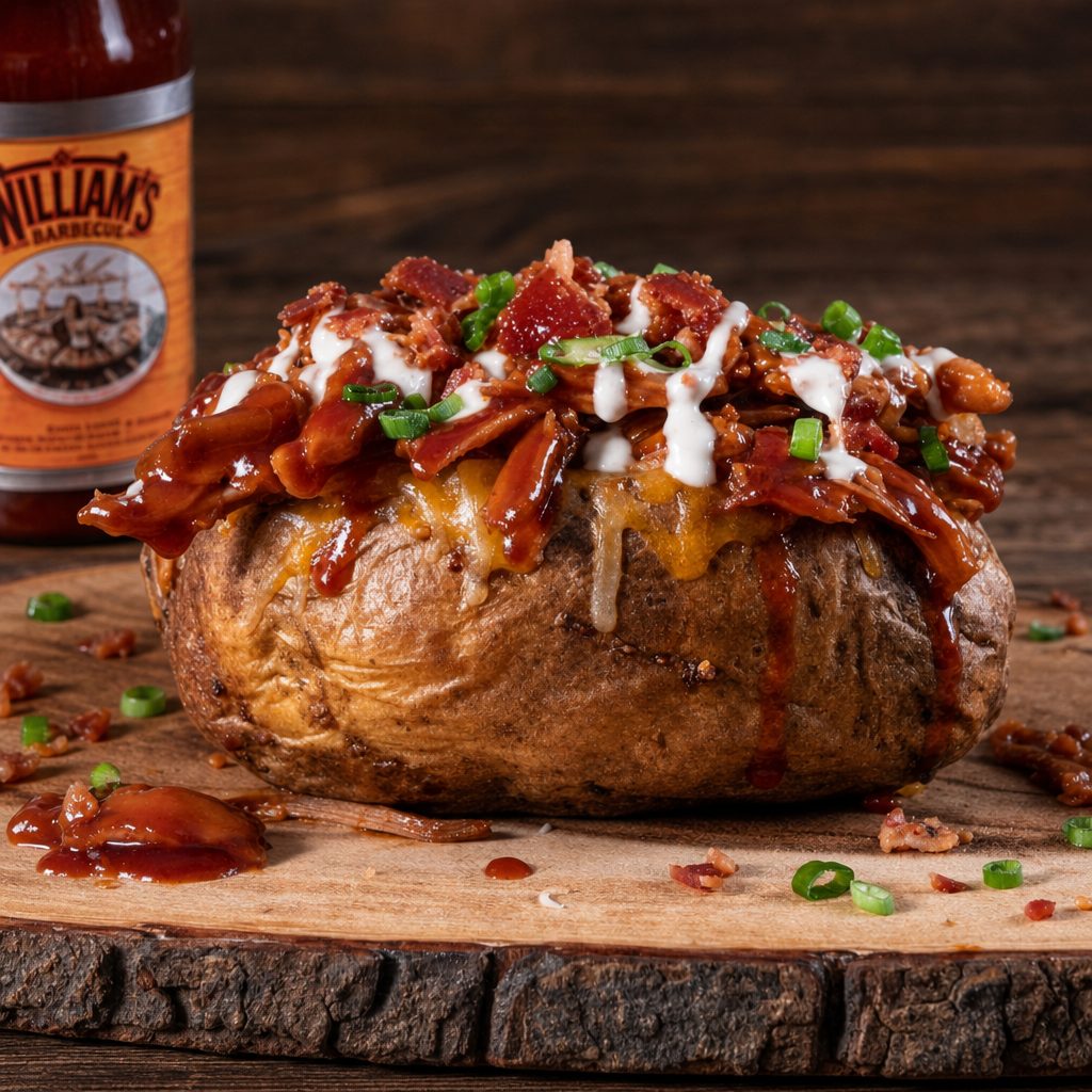 Overloaded BBQ Stuffed Tater.