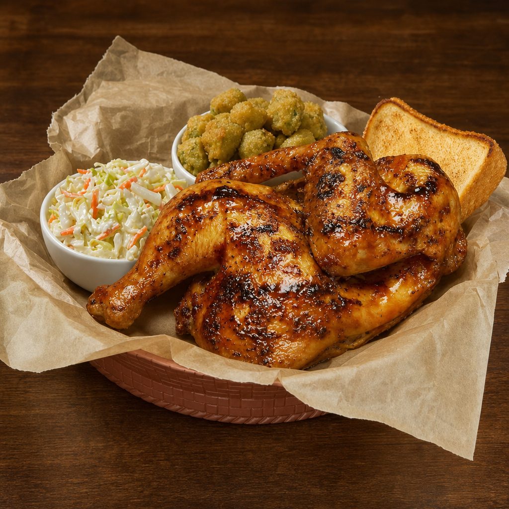 Smoked Half Chicken Plate.